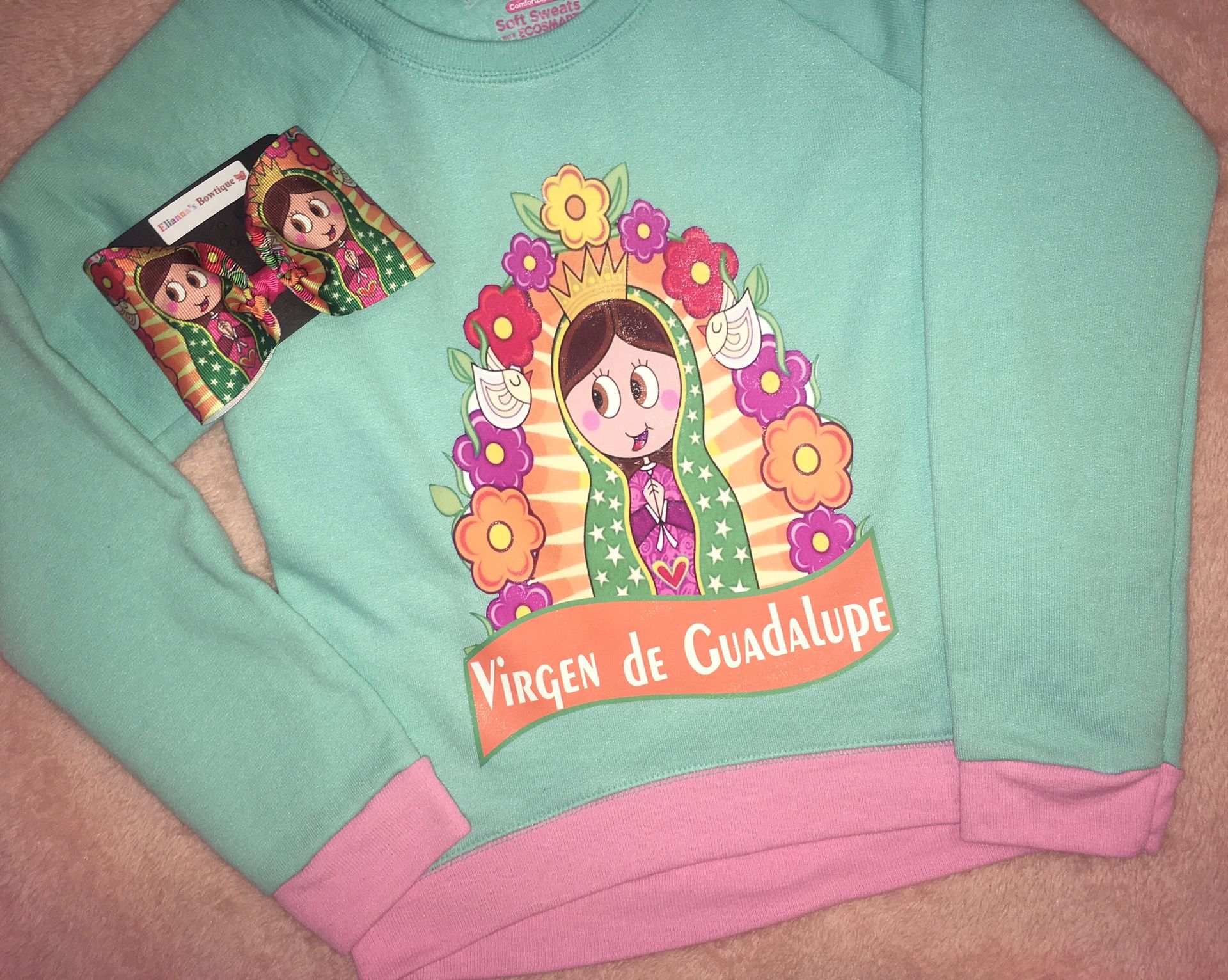 Virgen de Guadalupe - Set sueter & moño /niña