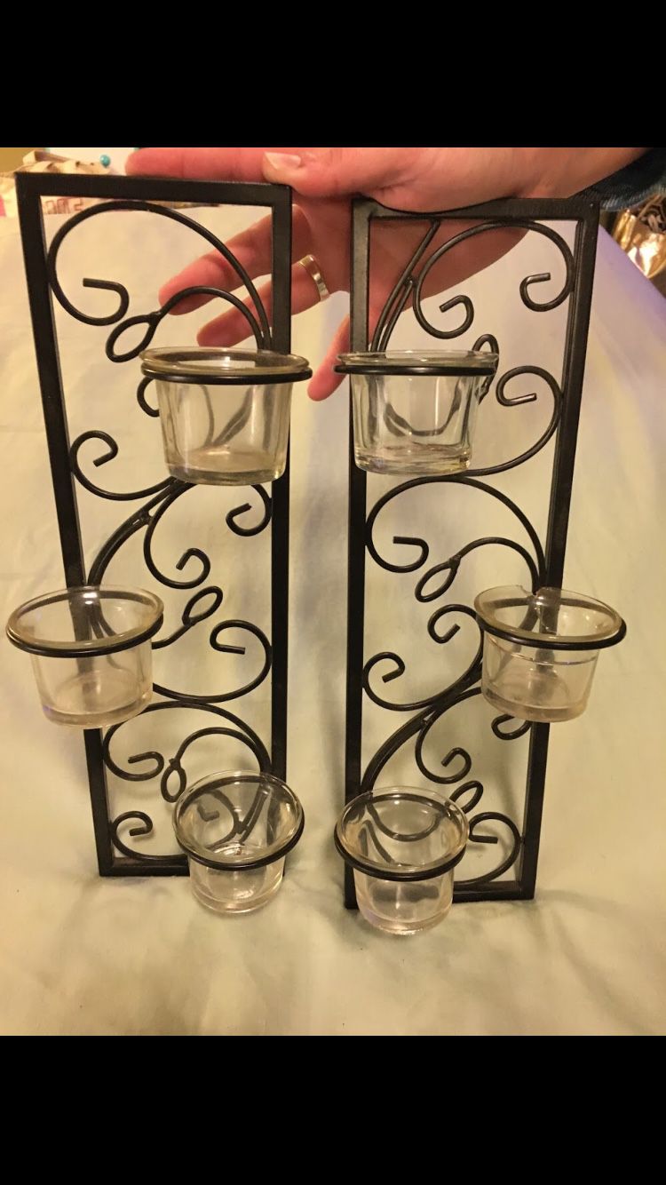 Pair Of Candle wall sconces