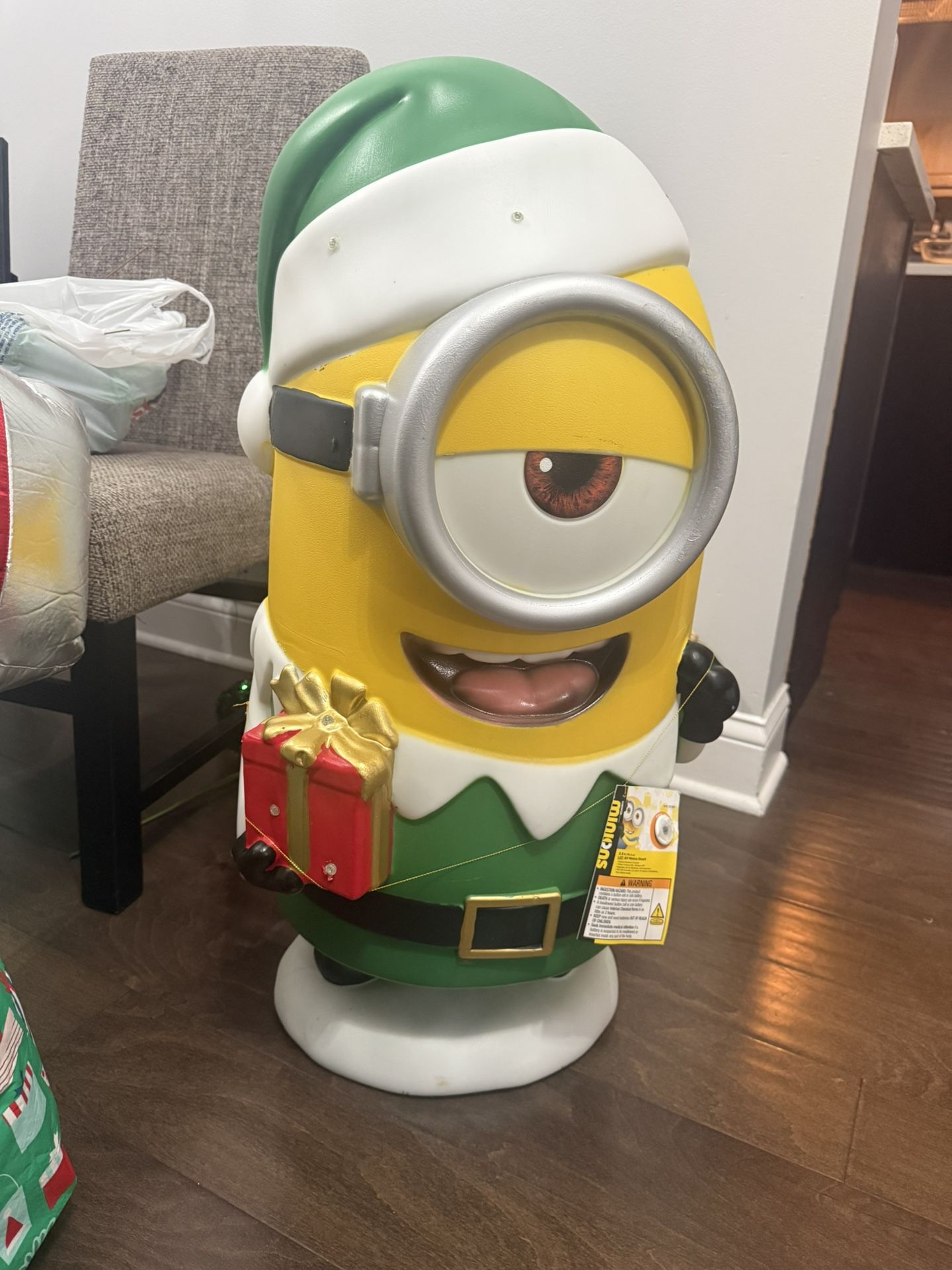 Christmas Minion Porch Statue LEDLights