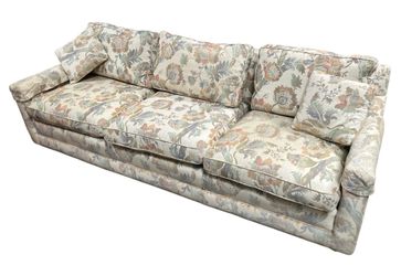 Floral Upholstered Sofa With Matching Pillows – 95”