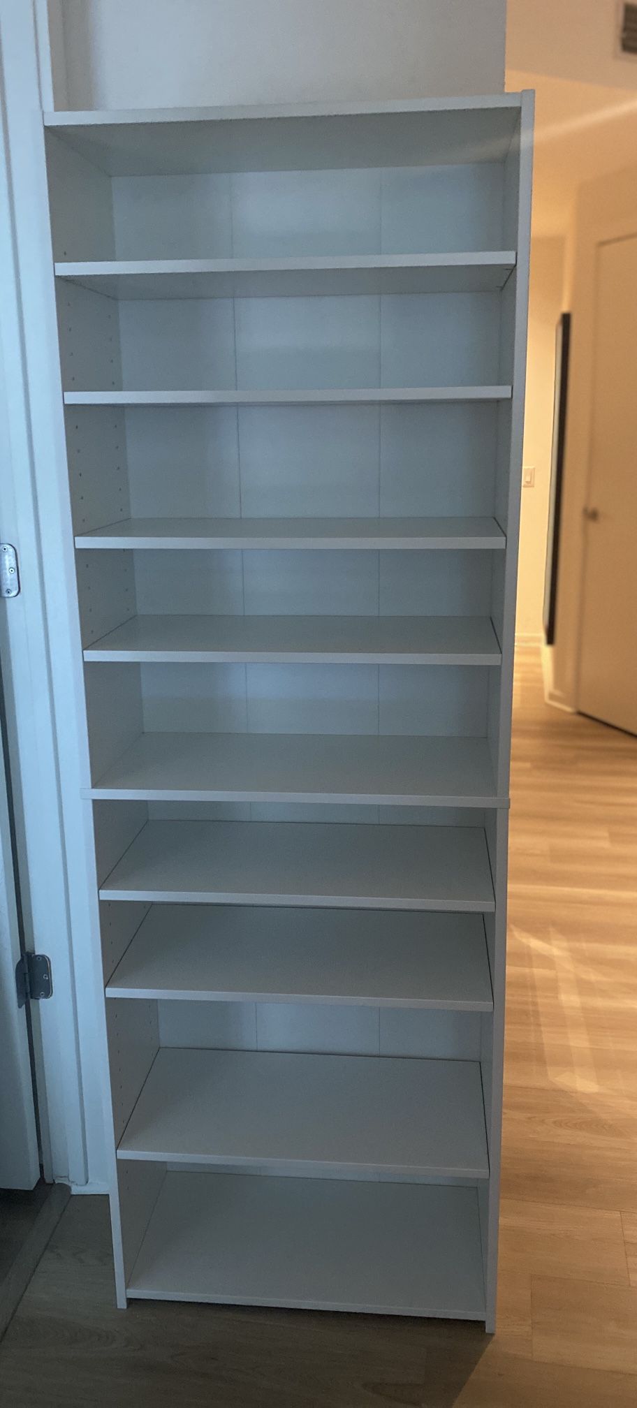 White Bookcase Bookshelf 72”H - Like New 