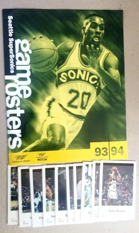1993/94 Seattle Sonics Playoff Roster & Player Cards