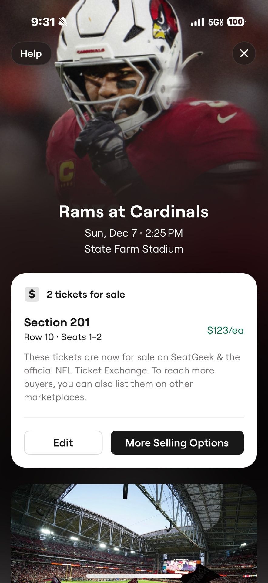 Arizona Cardinals VS LA Rams Tickets