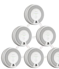 X-Sense Smoke and Carbon Monoxide Alarm Combo, 10 Year Battery, Wireless Interconnected Smoke Detector, Connects Up to 24 Link+ Alarms, 6 Pack, SC06-W