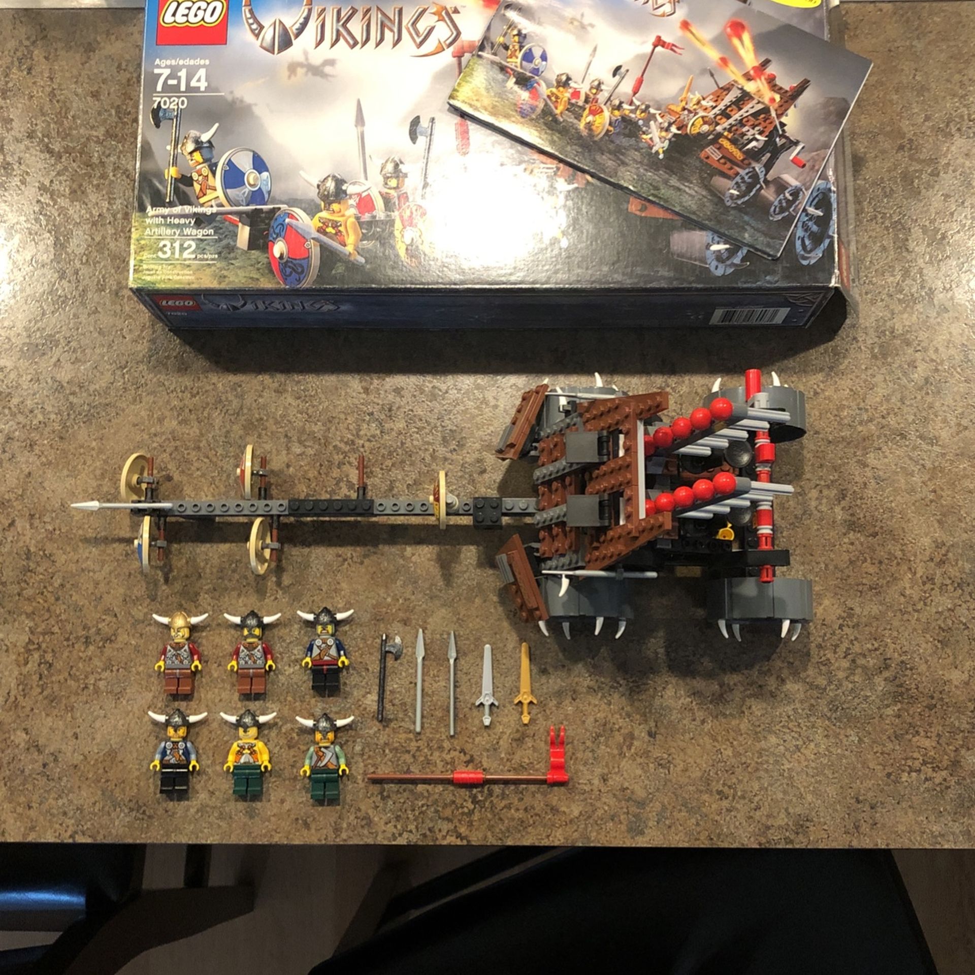 LEGO Vikings Artillery Wagon Set 7020 Used