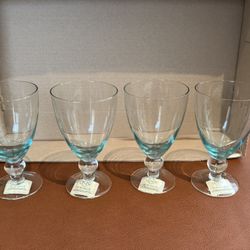 Lenox- Wine Blue Rhapsody bowl with clear stem