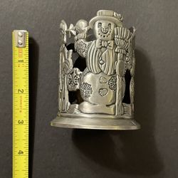 Pewter Snowmen Votive Candle Holder 3”