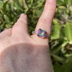 Silver Stamped 925 Real Gems Rings