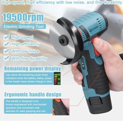 Cordless Battery Mini Angle Grinder Tool- 12v