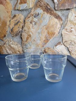 3 - Flower Pot Style Clear Votive/Tealight Candle Holders