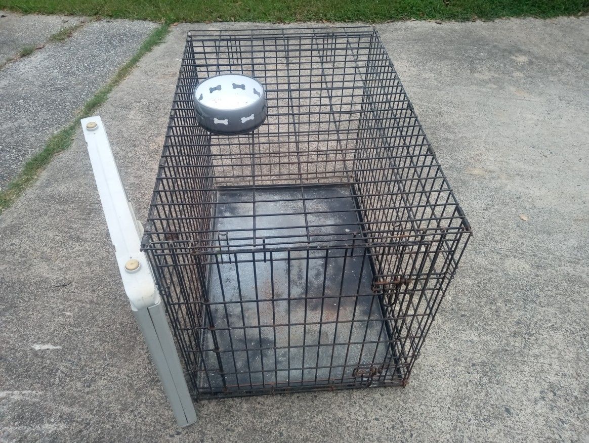 Large Dog Cage 36+Gate+Kennel 25.00