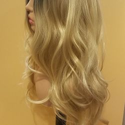 Long Blonde Wavy Wig