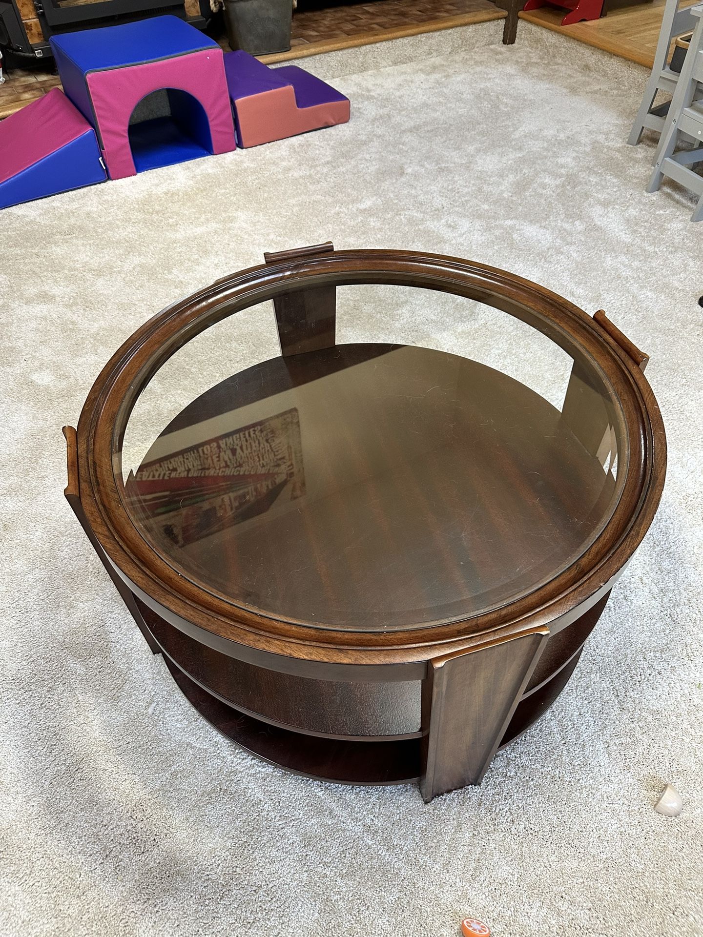 Round Glass Top Coffee Table