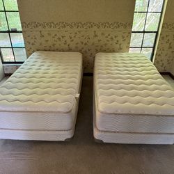 CAN DELIVER! Two Twin Beds with NEWER mattresses. Box & Frames. NO Smoke NO Pets! 