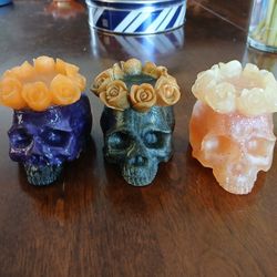 Resin Skull Tea Candle Holder 