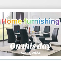 Furniture table with six chair