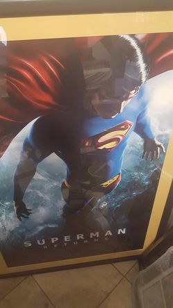 Superman returns movie poster with custom frame