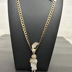 Curb Chain/ San Judas Charm (different Prices)