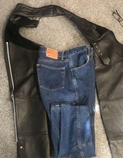 Harley Davidson chaps And Draggin jeans