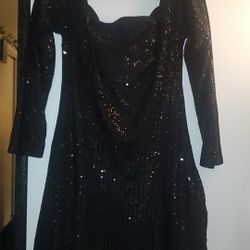 Glitter Off Shoulder Dress
