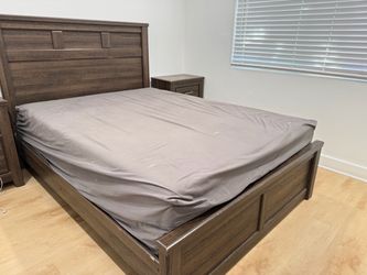Queen Bed Frame with Panel Headboard