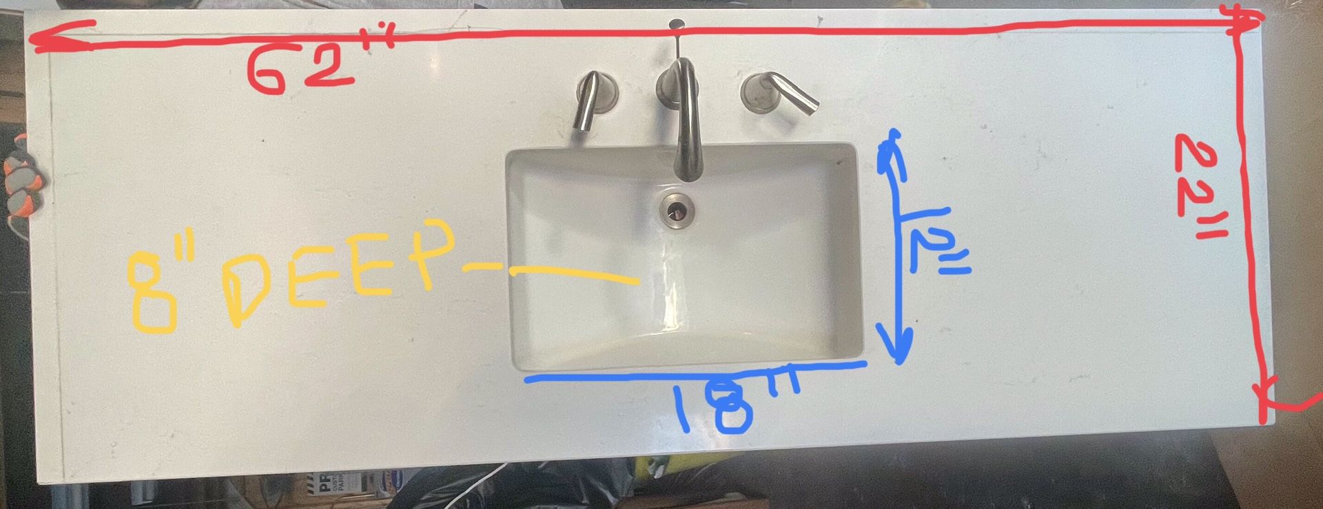 Ceramic Sink With Quartz Top with Koehler Faucet