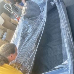 Blue sectional couches