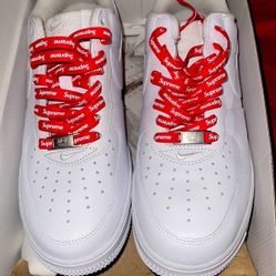 Designer Supreme x Air Force 1s (White)