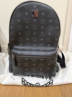 MCM Stark Side Studs Medium Backpack – Black Visetos – Never Used
