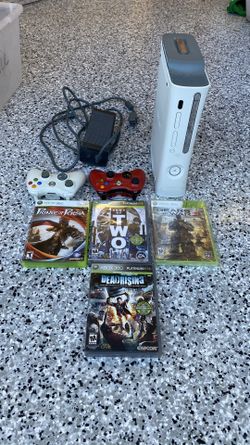 Xbox 360 60 GB with controllers and games