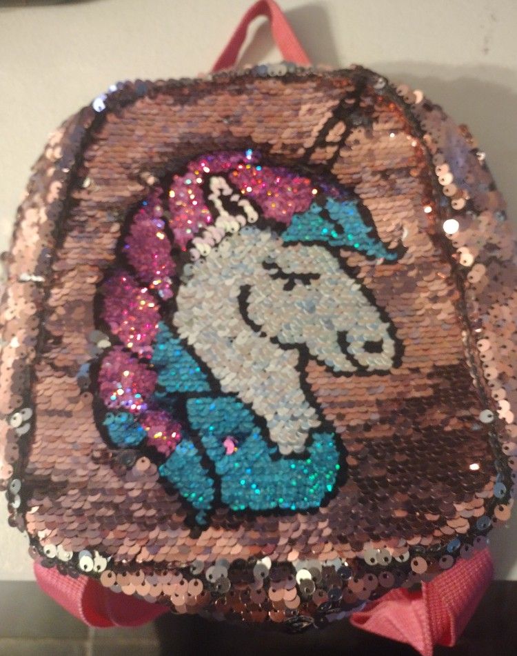 Unicorn Reversible Backpack Sequins