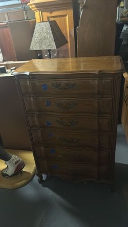 French Provincial Tall Dresser Chest of Drawers
