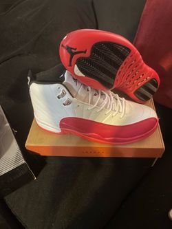 Red and white Jordan 12 size 12