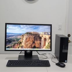 Fast Dell Optiplex 7050 SFF INTEL QUADCORE i5 vPro 7gen, 16GB RAM 256GB  SSD & 500GB HDD, DELL 24"screen".W11PRO