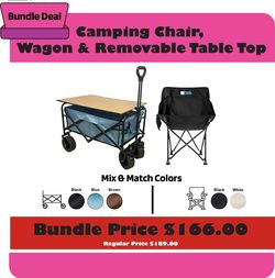 Camping Chair, Wagon and Removable Table Top