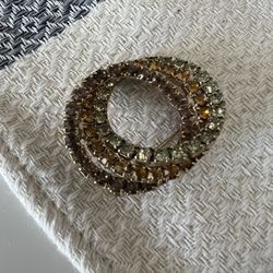 Fall / Autumn Triple Circle Vintage Brooch  