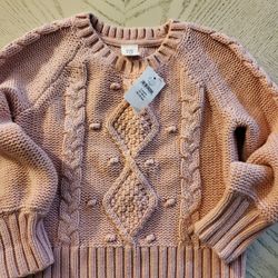 Bran New With Tag On! Baby Sweater In Blush Pink So Cute!