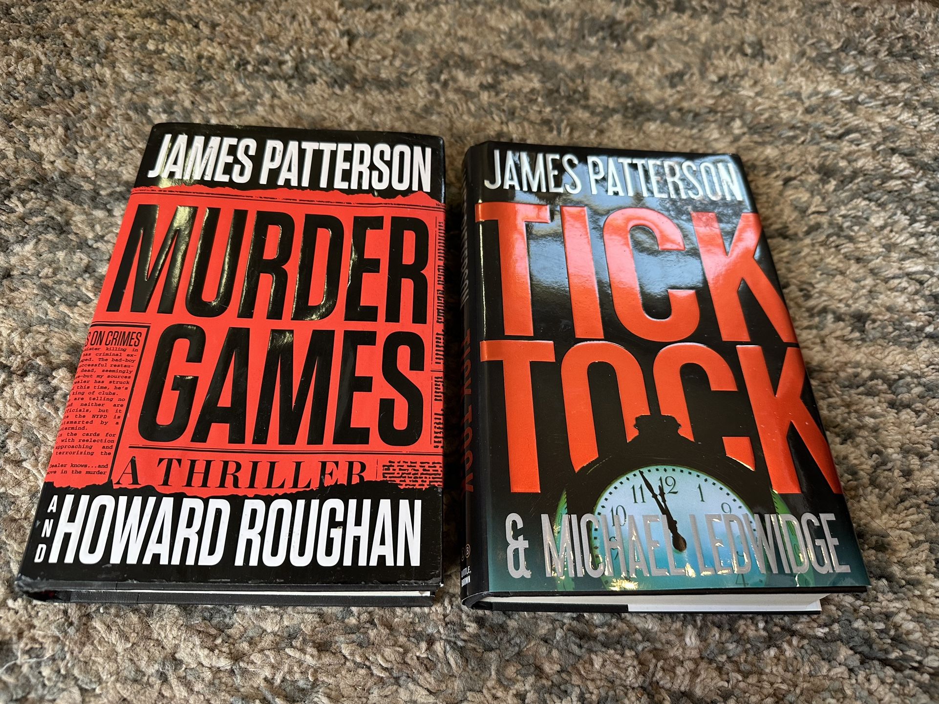 James Patterson Hard Cover Books (2) Murder Games and Tick Tock