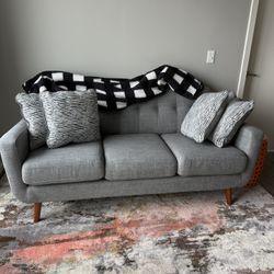 Bobs Bettie Gray 72” W sofa ! LIKE NEW W Pillows