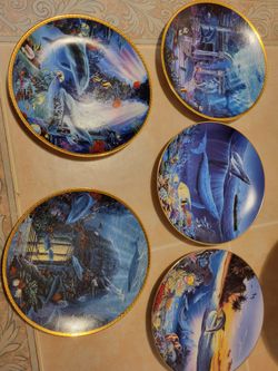 Set Of 5 Dolphin Decorative Plates