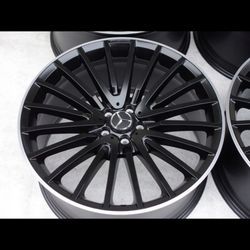 New 20” Black Machine Lip Staggered AMG Style Wheels – 5x112 | Fits C-Class, E-Class, GLC, GLE & +