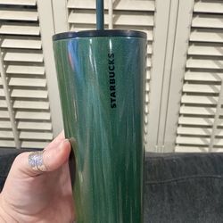 Green holiday Starbucks Metal Tumbler 