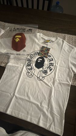 White Chrome Heart Bape Tee
