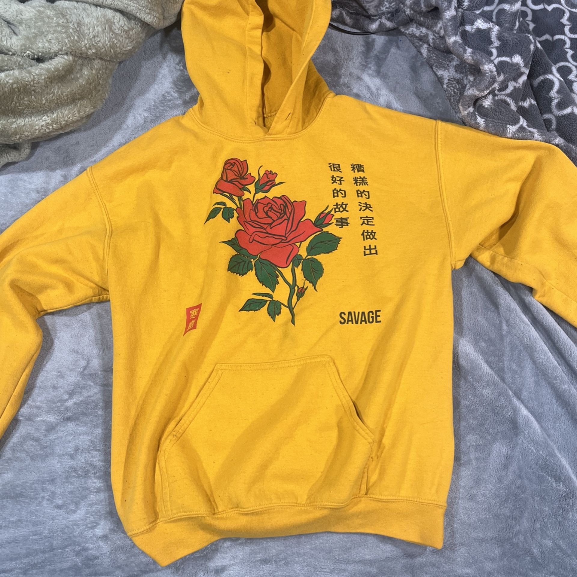 yellow hoodie