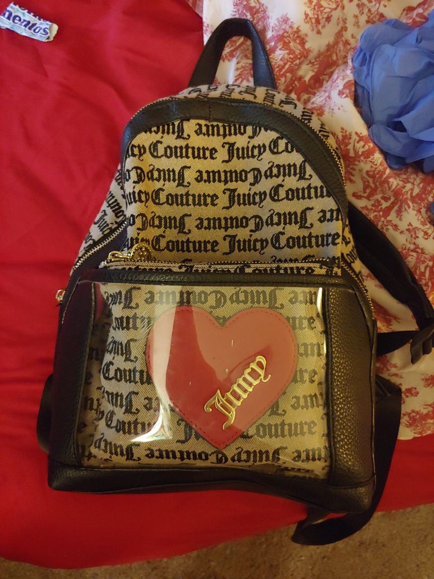 Juicy Couture backpack with matching makeup bag