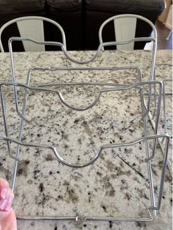 Set of 2 Chrome Wire Pan and Lid Organizers