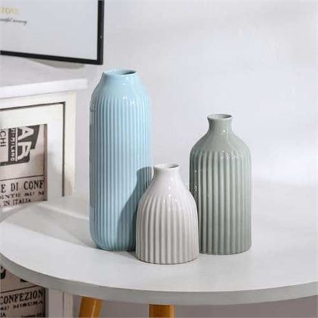 Vases Home Decor, Ceramic vase Set-3 Small Flower vases for Decor, Minimalist