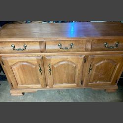 Vintage Wooden Credenza Dresser Wood Chest Furniture 