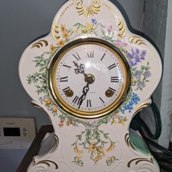 Vintage Porcelain LaLociete NationaleF'Hortixulture de France Clock