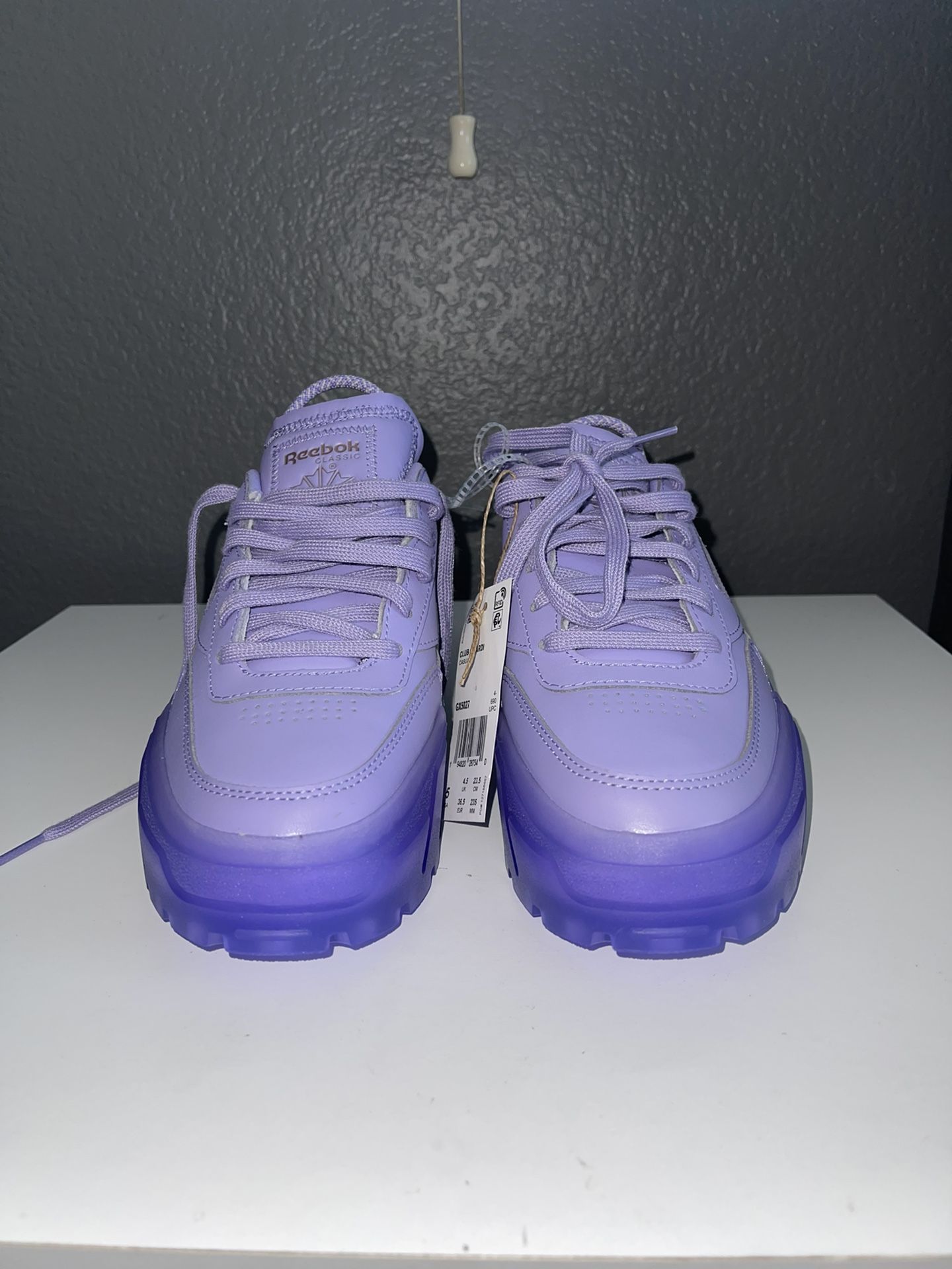 REEBOK X: CARDI B CLUB C ATHLETIC SNEAKER Purple Trainer Size 5 Youth (6.5 Women)